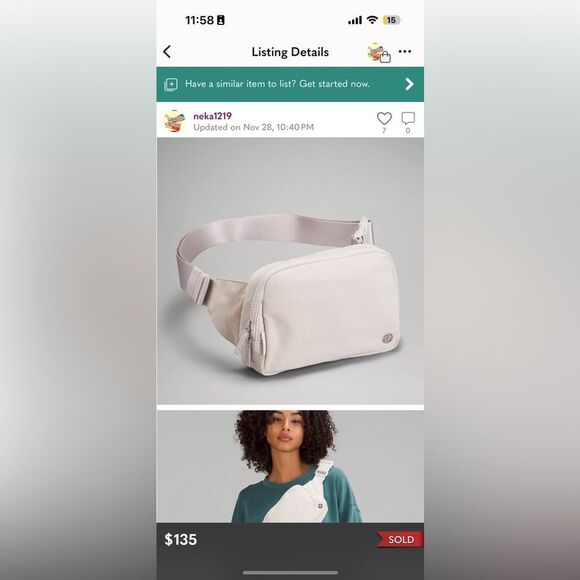 NWT Lululemon Athletica Everywhere Belt Bag Large 2L Opal White Extended Strap - Picture 9 of 9